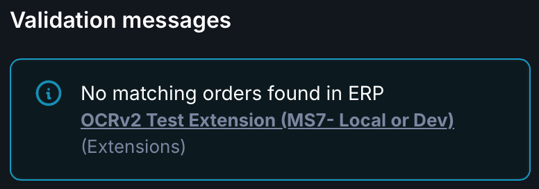 image showing messages no purchase order found