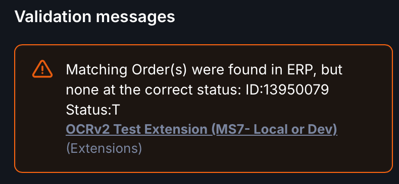 image showing message Order(s) were found but none at the correct status: ID:13950079 Status: T 